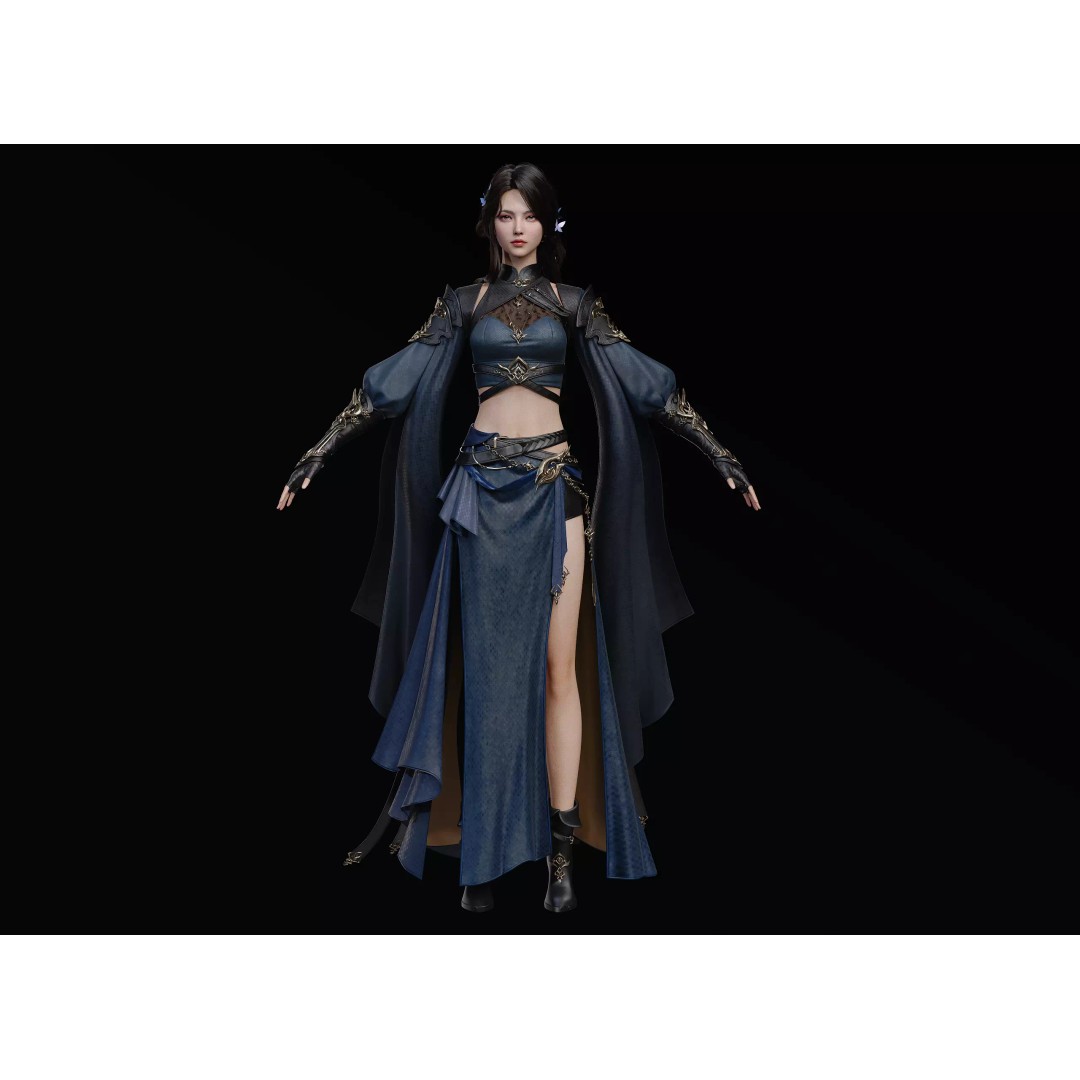 Chinese Girl 3D Model – High Poly Metahuman with PBR Textures - View 8