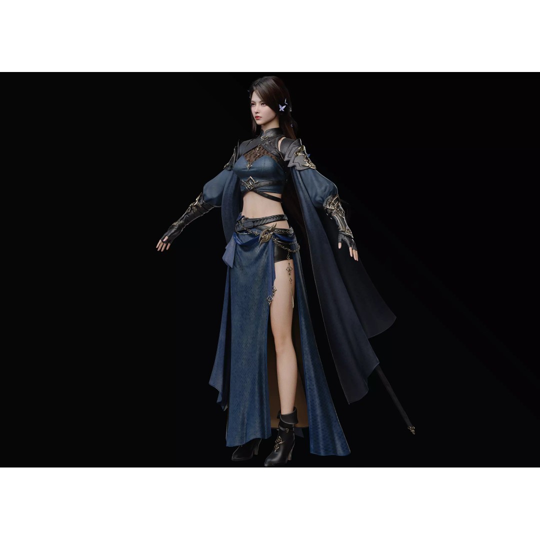 Chinese Girl 3D Model – High Poly Metahuman with PBR Textures - View 9