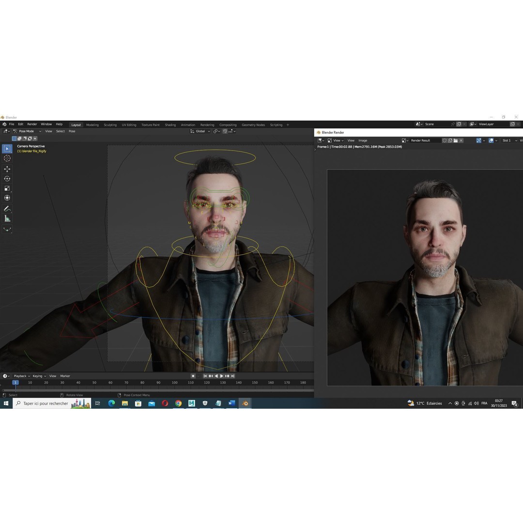 Father Kiven 3D Model – Realistic Low Poly Rigged Character, FBX - View 23