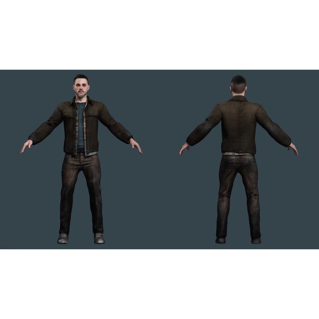 Father Kiven 3D Model – Realistic Low Poly Rigged Character, FBX - View 3