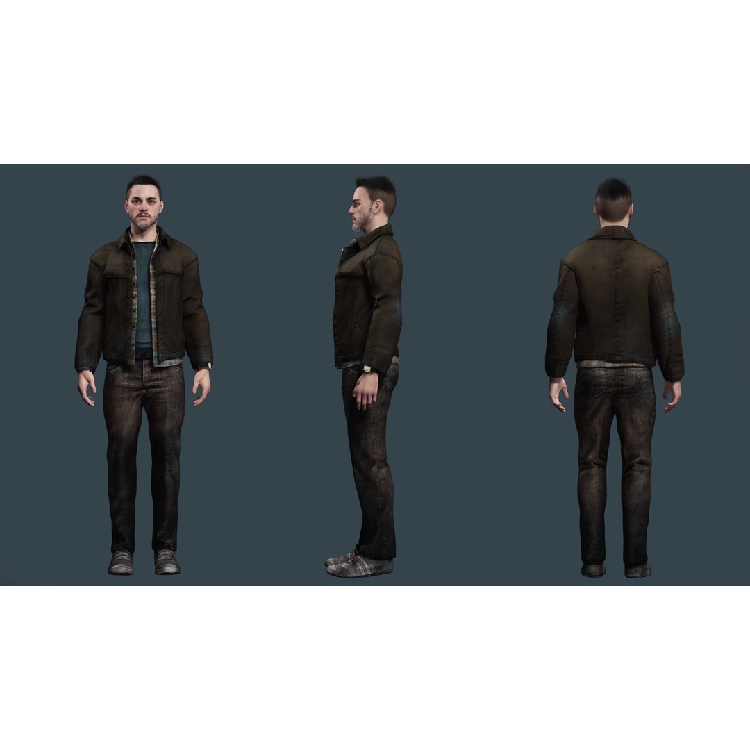Father Kiven 3D Model – Realistic Low Poly Rigged Character, FBX - View 4