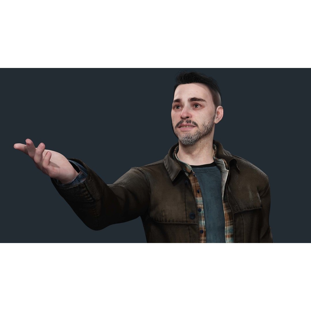 Father Kiven 3D Model – Realistic Low Poly Rigged Character, FBX - View 6