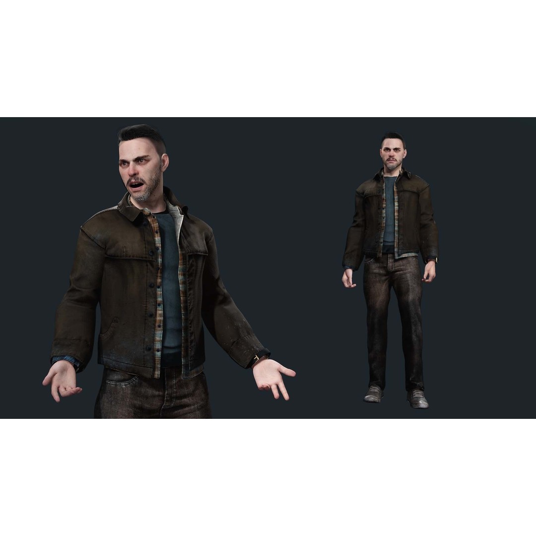 Father Kiven 3D Model – Realistic Low Poly Rigged Character, FBX - View 9