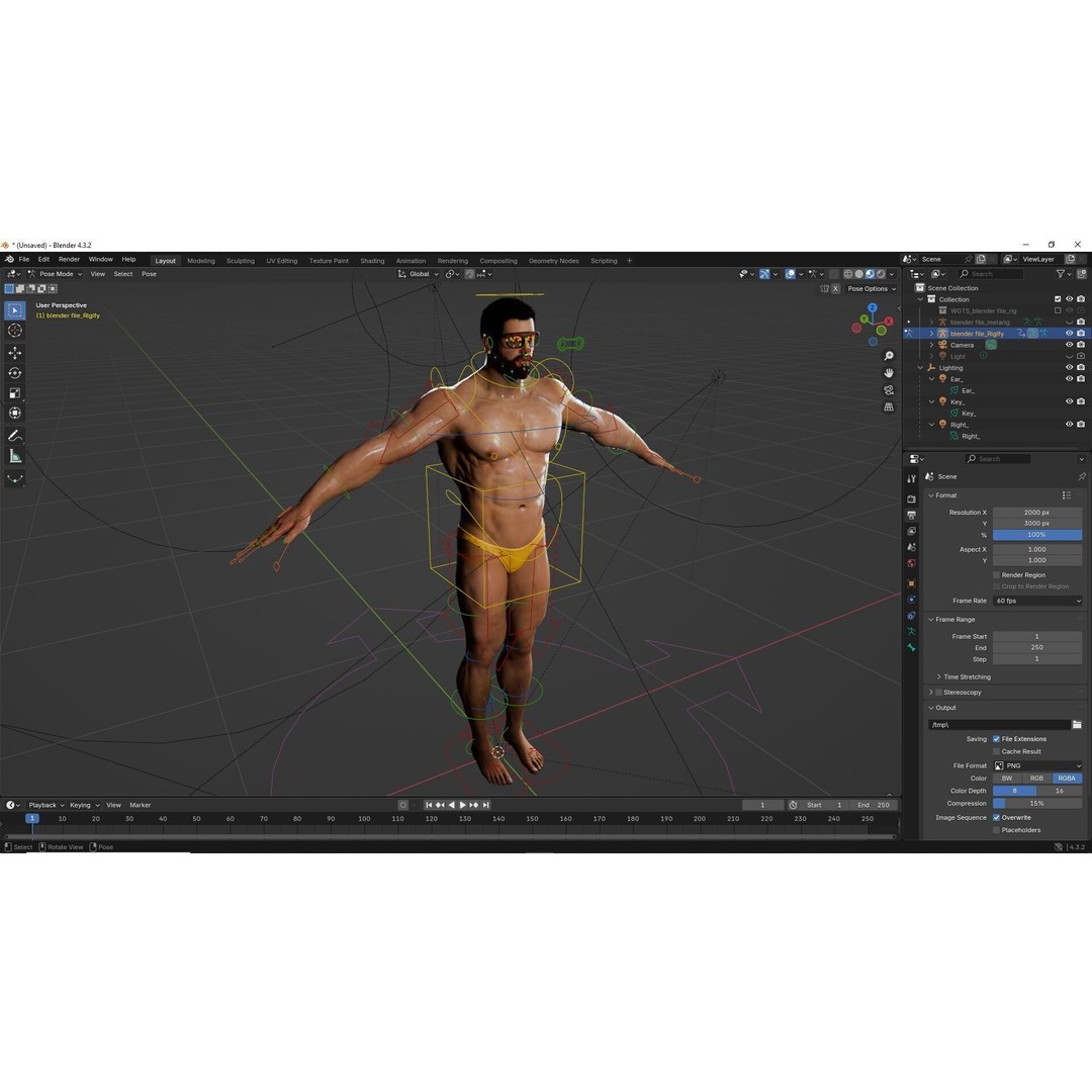 Realistic Male Bodybuilder 3D Model – Rigged Low-Poly PBR Asset, FBX - View 16