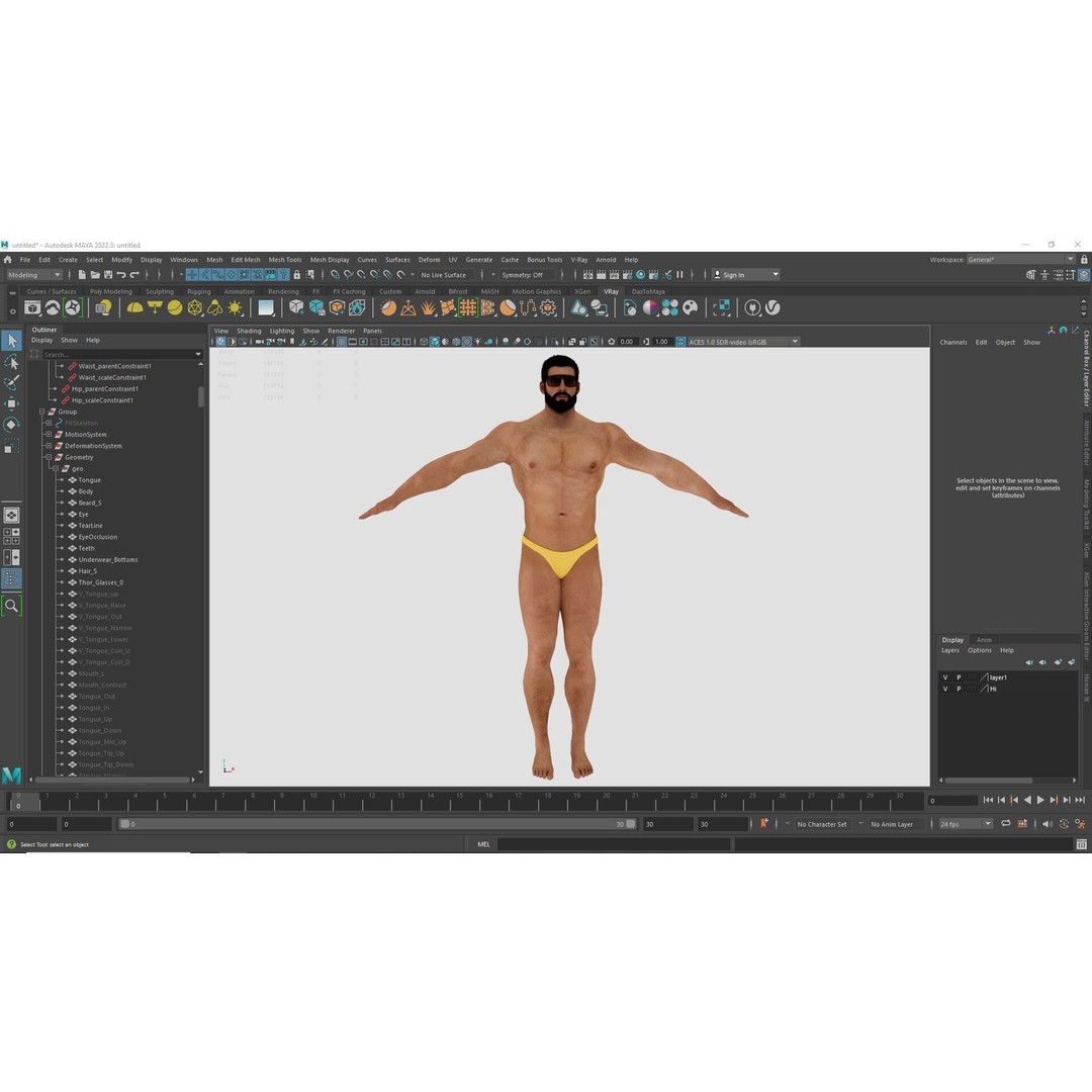 Realistic Male Bodybuilder 3D Model – Rigged Low-Poly PBR Asset, FBX - View 23