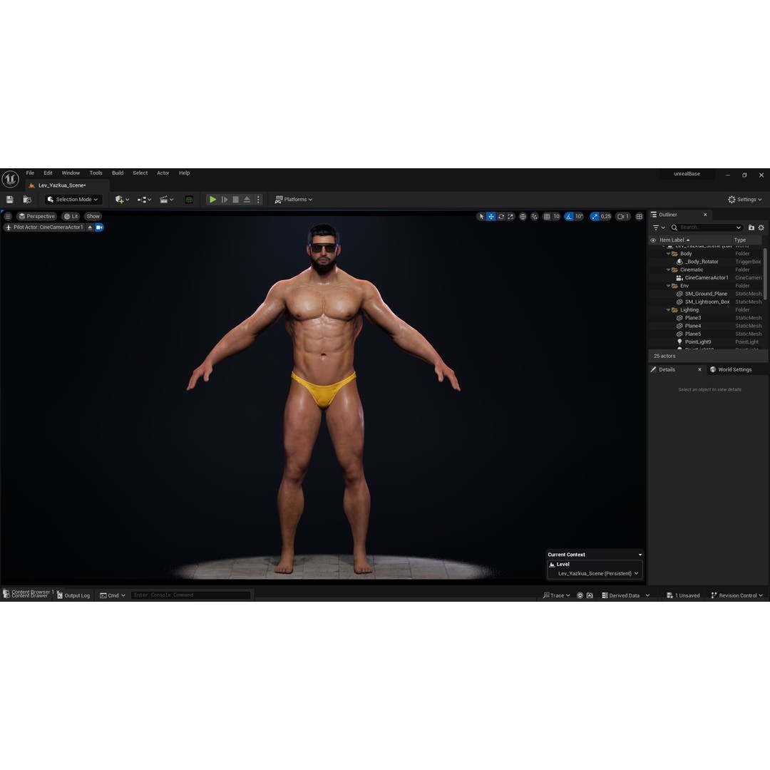 Realistic Male Bodybuilder 3D Model – Rigged Low-Poly PBR Asset, FBX - View 26