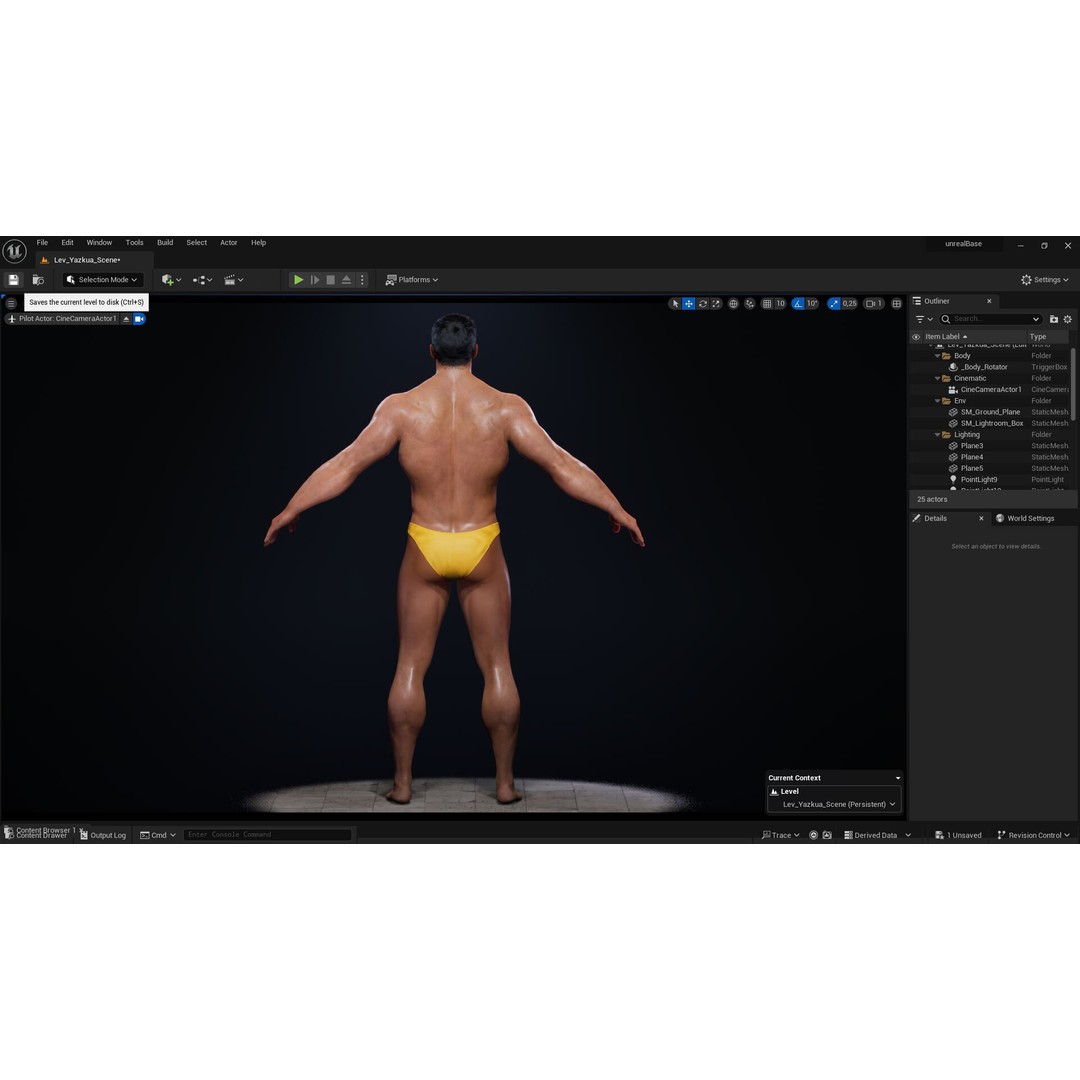 Realistic Male Bodybuilder 3D Model – Rigged Low-Poly PBR Asset, FBX - View 27