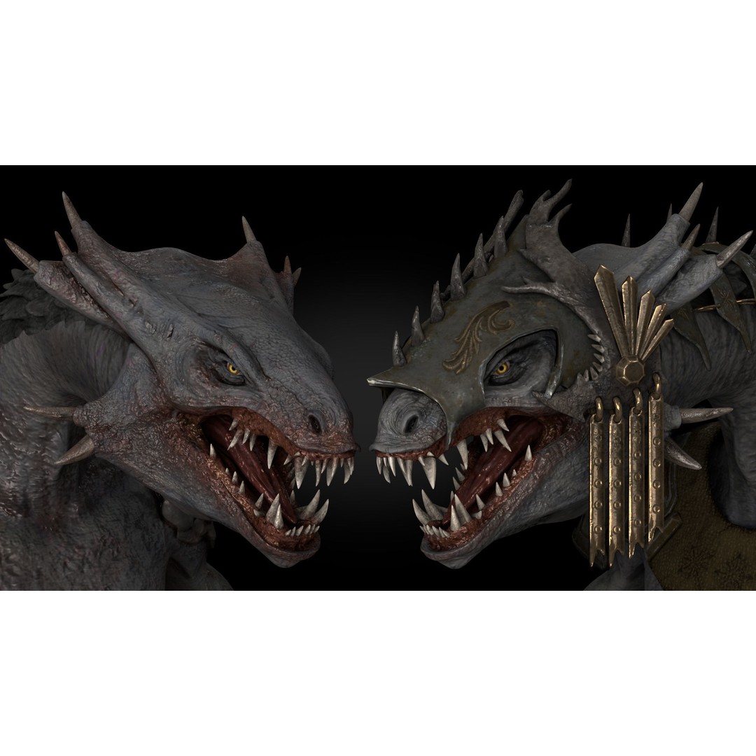 Dragon Warrior 3D Model – Low Poly Animated Character, FBX, OBJ - View 11