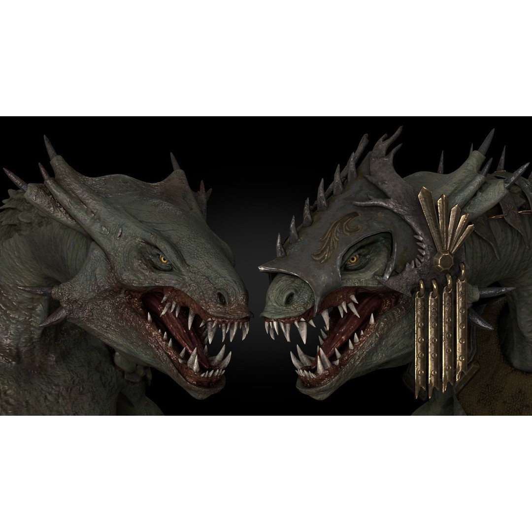 Dragon Warrior 3D Model – Low Poly Animated Character, FBX, OBJ - View 12