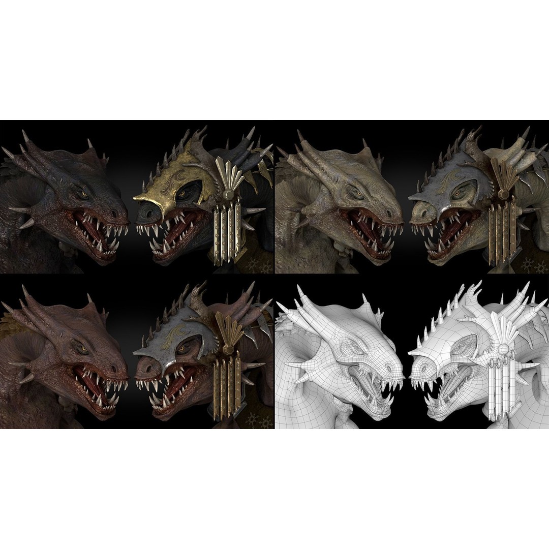 Dragon Warrior 3D Model – Low Poly Animated Character, FBX, OBJ - View 14