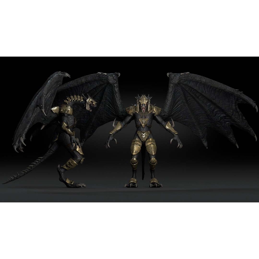 Dragon Warrior 3D Model – Low Poly Animated Character, FBX, OBJ - View 15