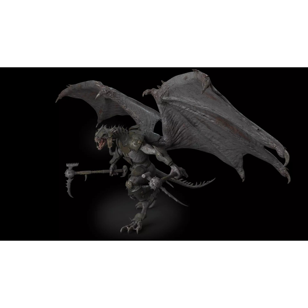 Dragon Warrior 3D Model – Low Poly Animated Character, FBX, OBJ - View 2