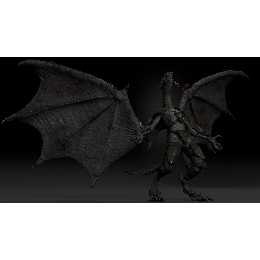 Dragon Warrior 3D Model – Low Poly Animated Character, FBX, OBJ - View 21