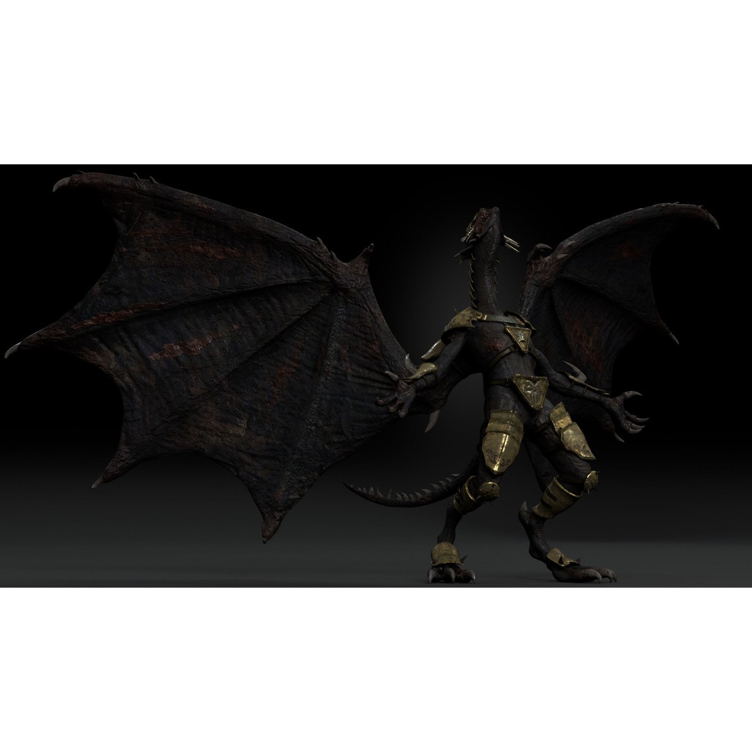 Dragon Warrior 3D Model – Low Poly Animated Character, FBX, OBJ - View 22