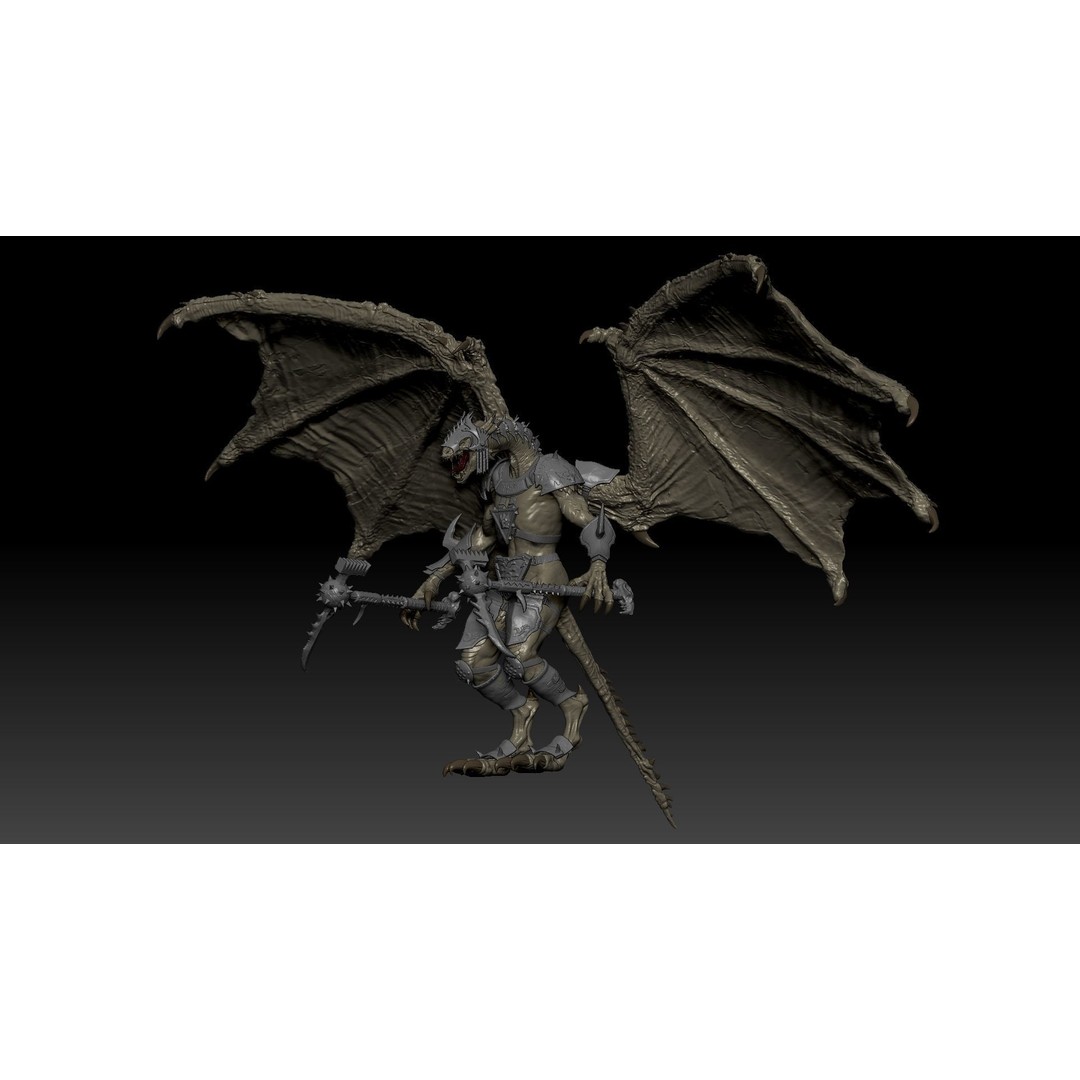 Dragon Warrior 3D Model – Low Poly Animated Character, FBX, OBJ - View 27