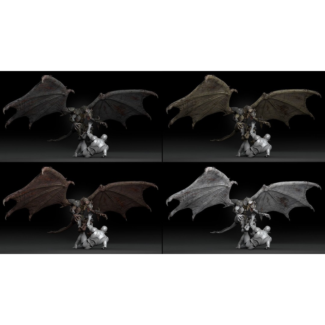 Dragon Warrior 3D Model – Low Poly Animated Character, FBX, OBJ - View 5