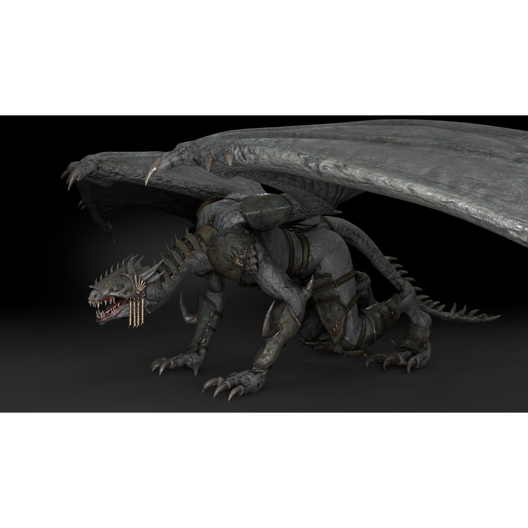 Dragon Warrior 3D Model – Low Poly Animated Character, FBX, OBJ - View 6