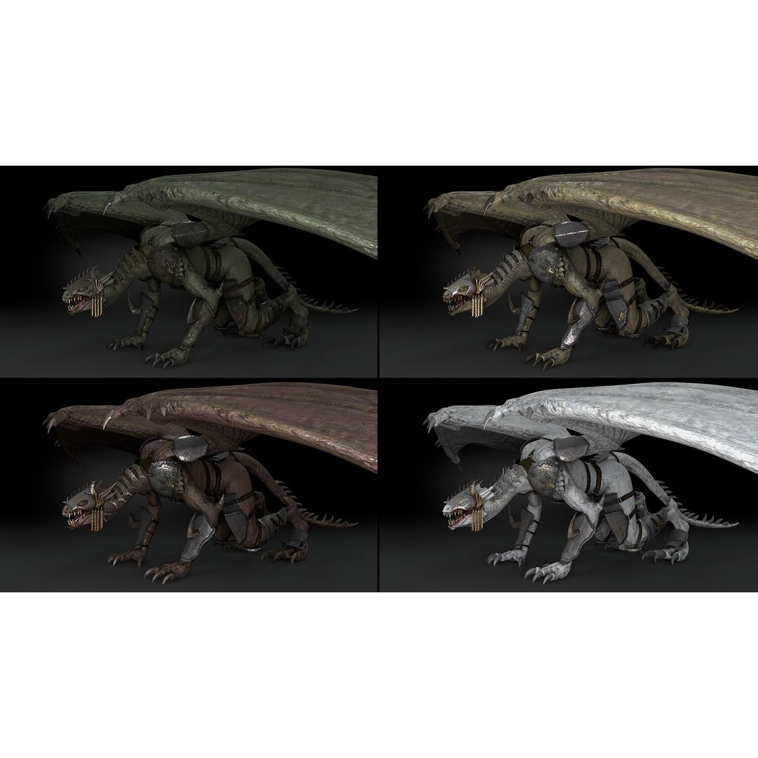 Dragon Warrior 3D Model – Low Poly Animated Character, FBX, OBJ - View 7