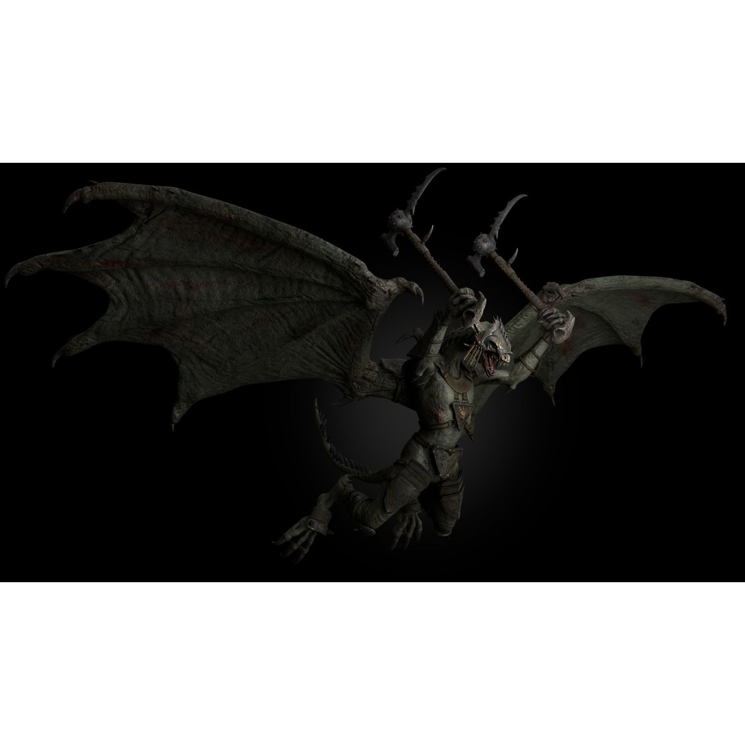 Dragon Warrior 3D Model – Low Poly Animated Character, FBX, OBJ - View 8