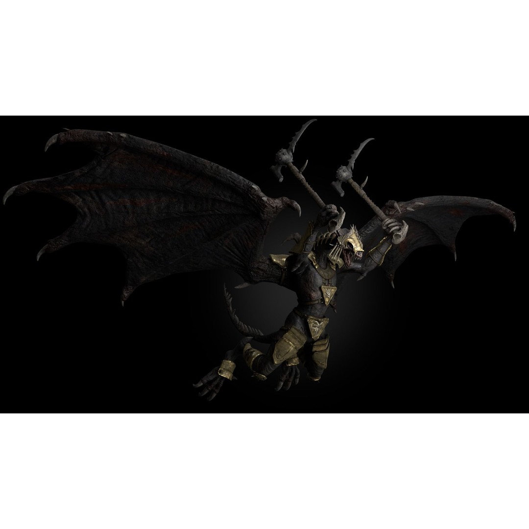 Dragon Warrior 3D Model – Low Poly Animated Character, FBX, OBJ - View 9