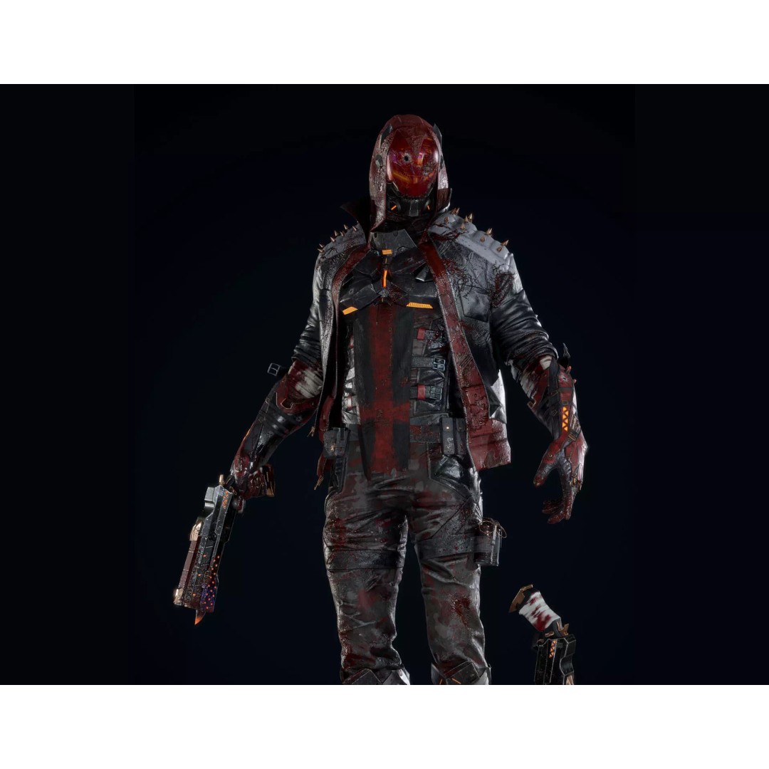 Masked Biker Gang Soldier 3D Model – Low Poly Rigged Character, FBX - View 2