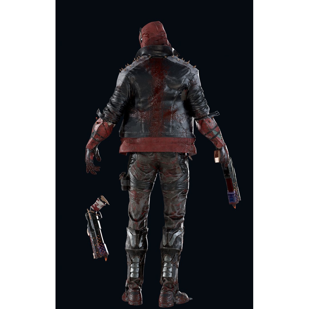 Masked Biker Gang Soldier 3D Model – Low Poly Rigged Character, FBX - View 5