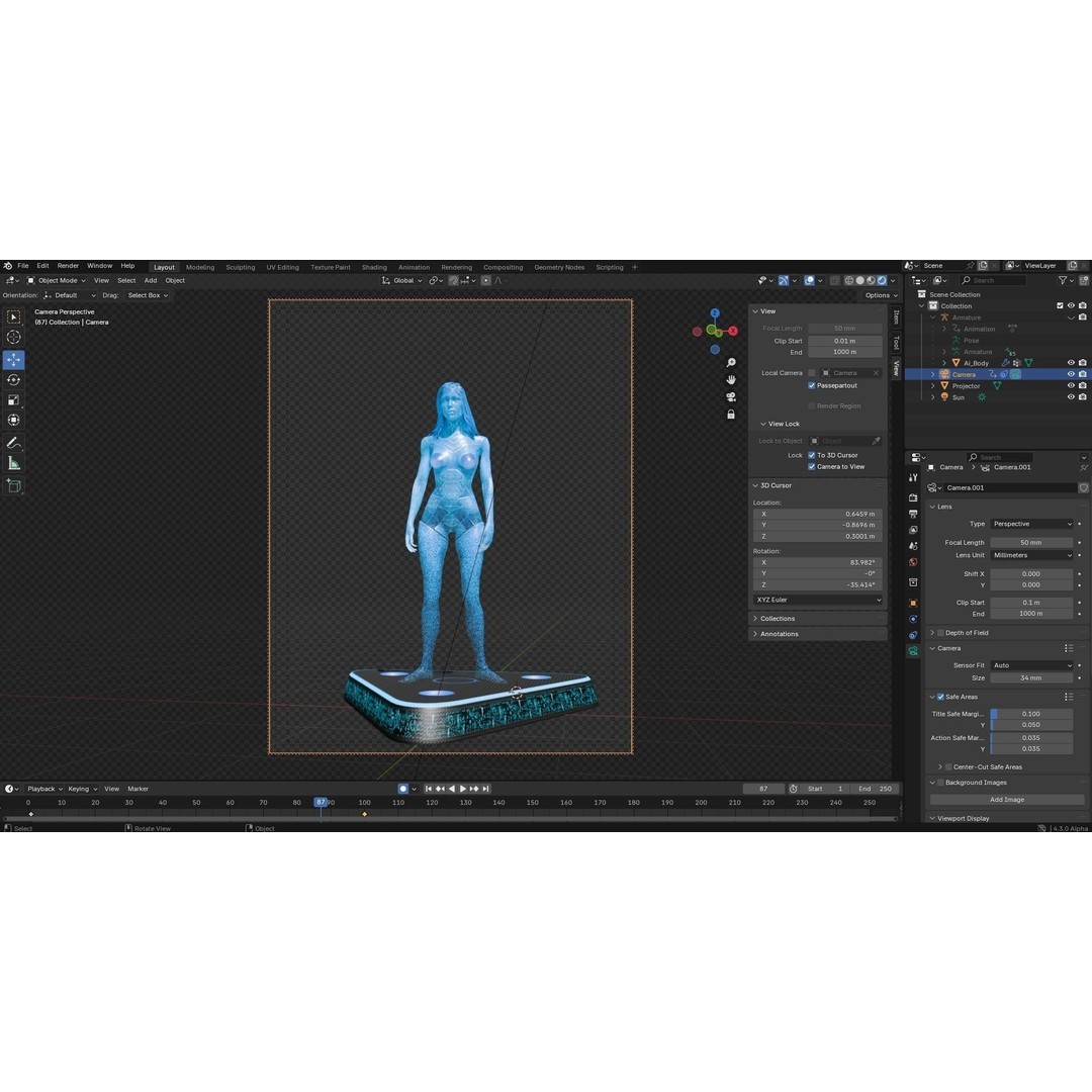 Artificially Intelligent Character 3D Model – Low Poly Rigged Animation, FBX - View 22