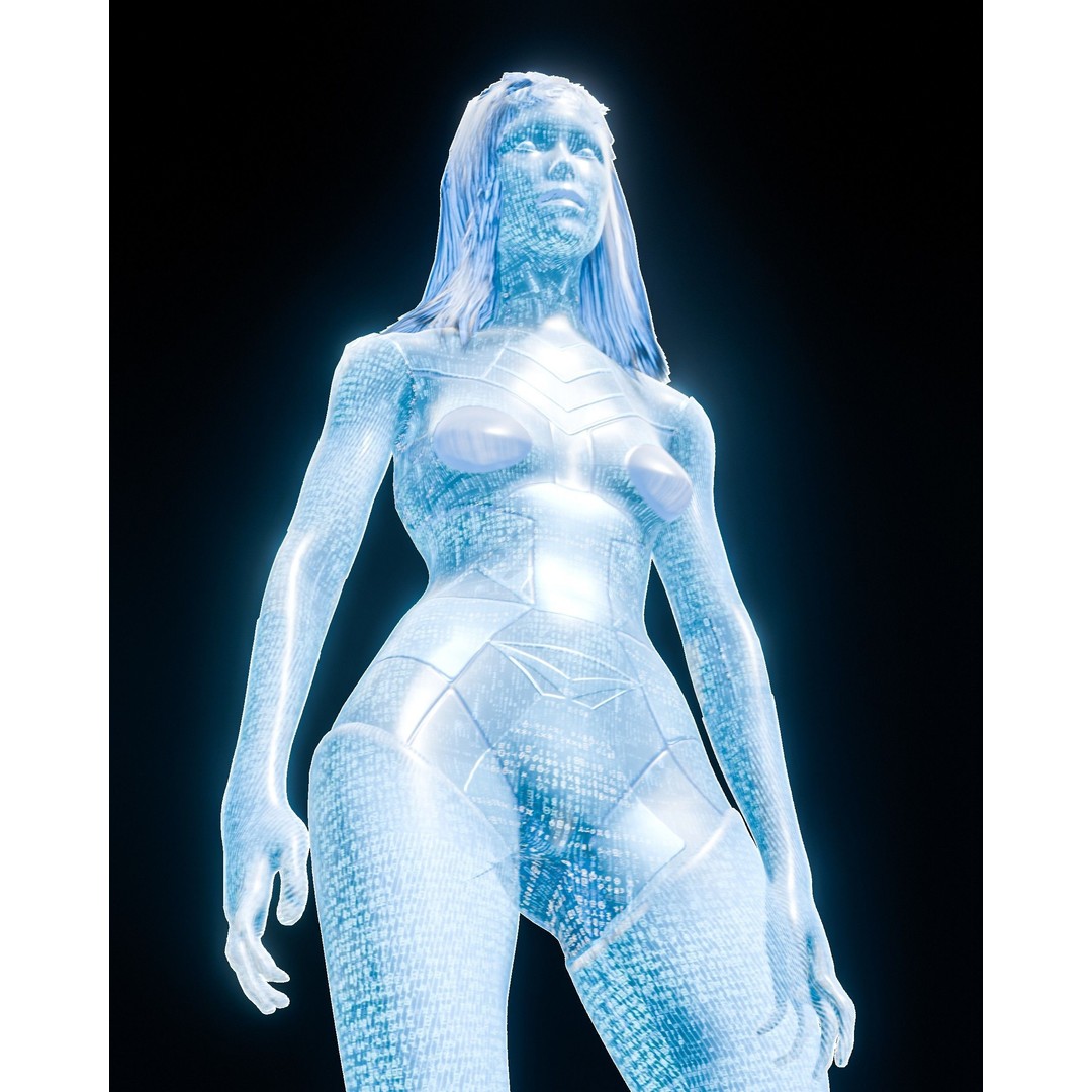 Artificially Intelligent Character 3D Model – Low Poly Rigged Animation, FBX - View 8
