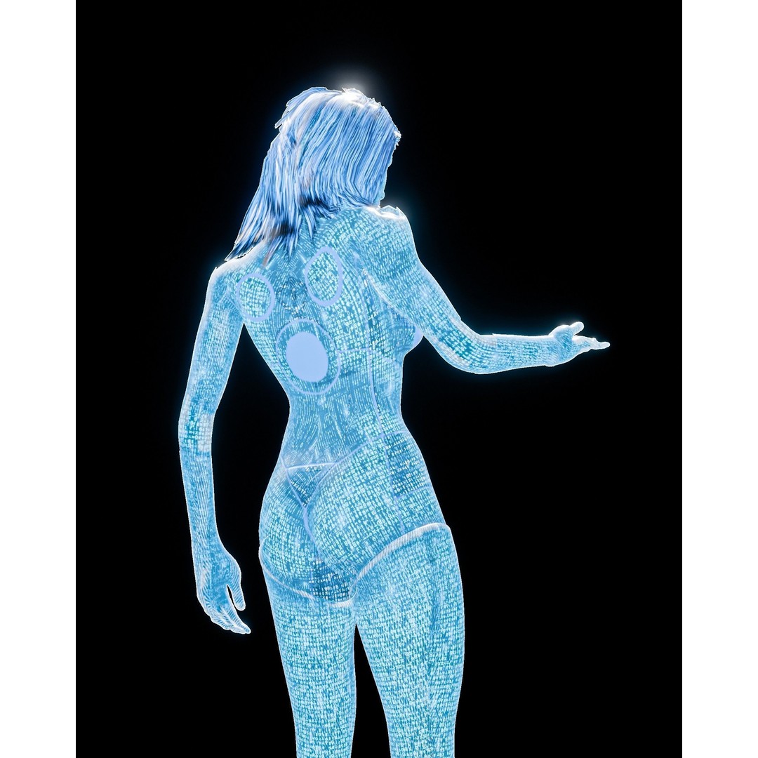 Artificially Intelligent Character 3D Model – Low Poly Rigged Animation, FBX - View 9