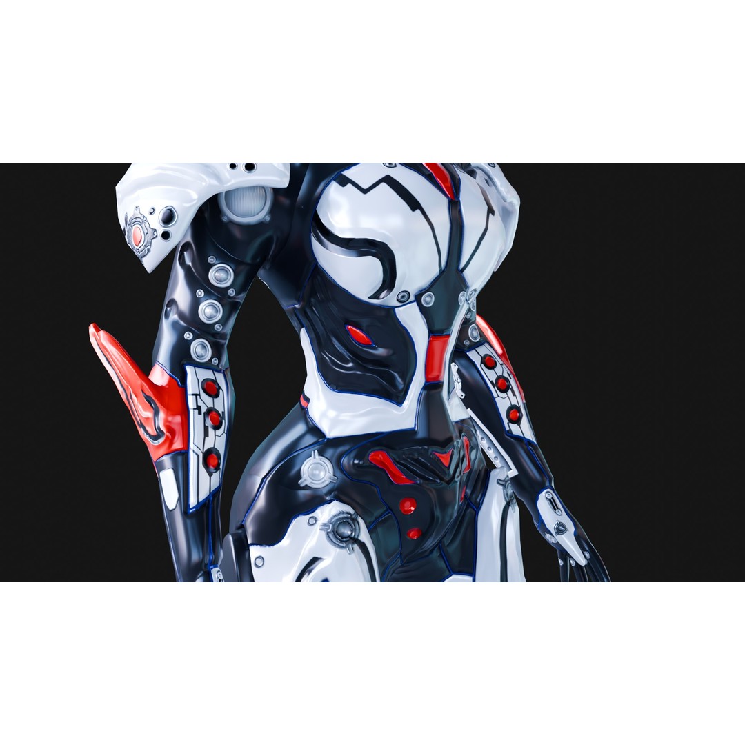 Luminexa 3D Model – Low Poly Cyborg Character, Rigged, FBX - View 10