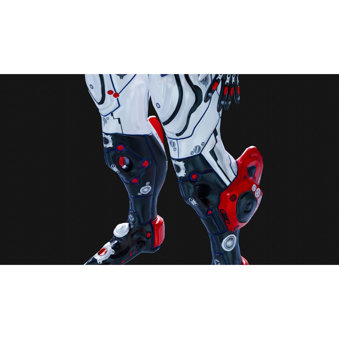 Luminexa 3D Model – Low Poly Cyborg Character, Rigged, FBX - View 11