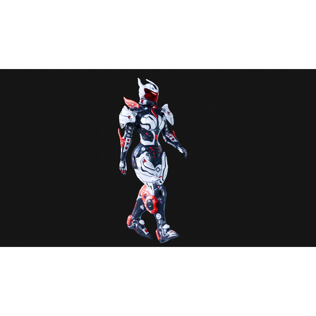 Luminexa 3D Model – Low Poly Cyborg Character, Rigged, FBX - View 14
