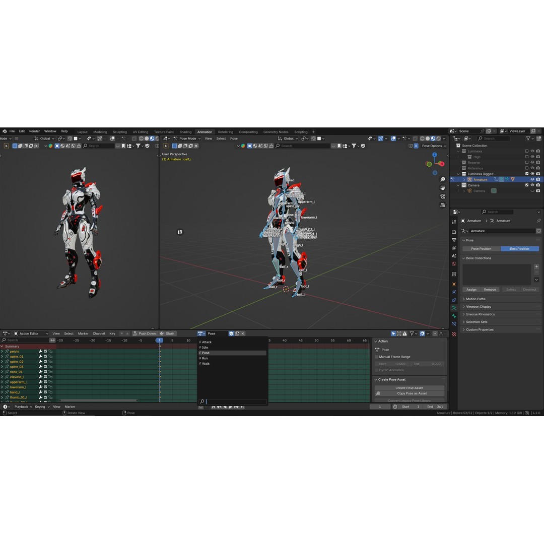 Luminexa 3D Model – Low Poly Cyborg Character, Rigged, FBX - View 16