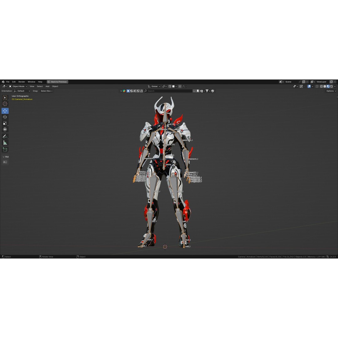Luminexa 3D Model – Low Poly Cyborg Character, Rigged, FBX - View 17