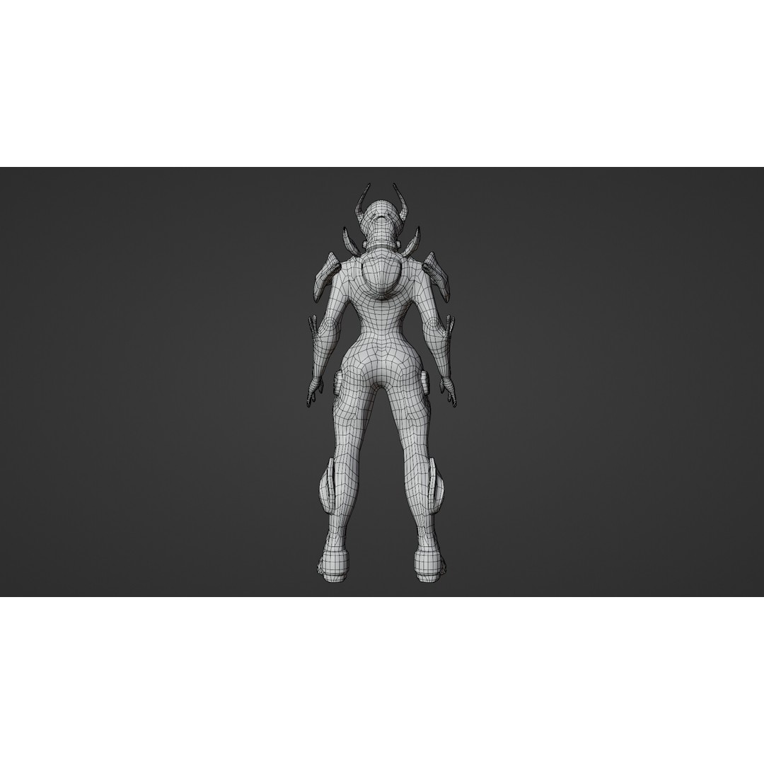 Luminexa 3D Model – Low Poly Cyborg Character, Rigged, FBX - View 20