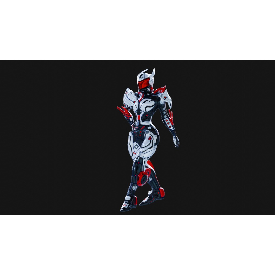 Luminexa 3D Model – Low Poly Cyborg Character, Rigged, FBX - View 3