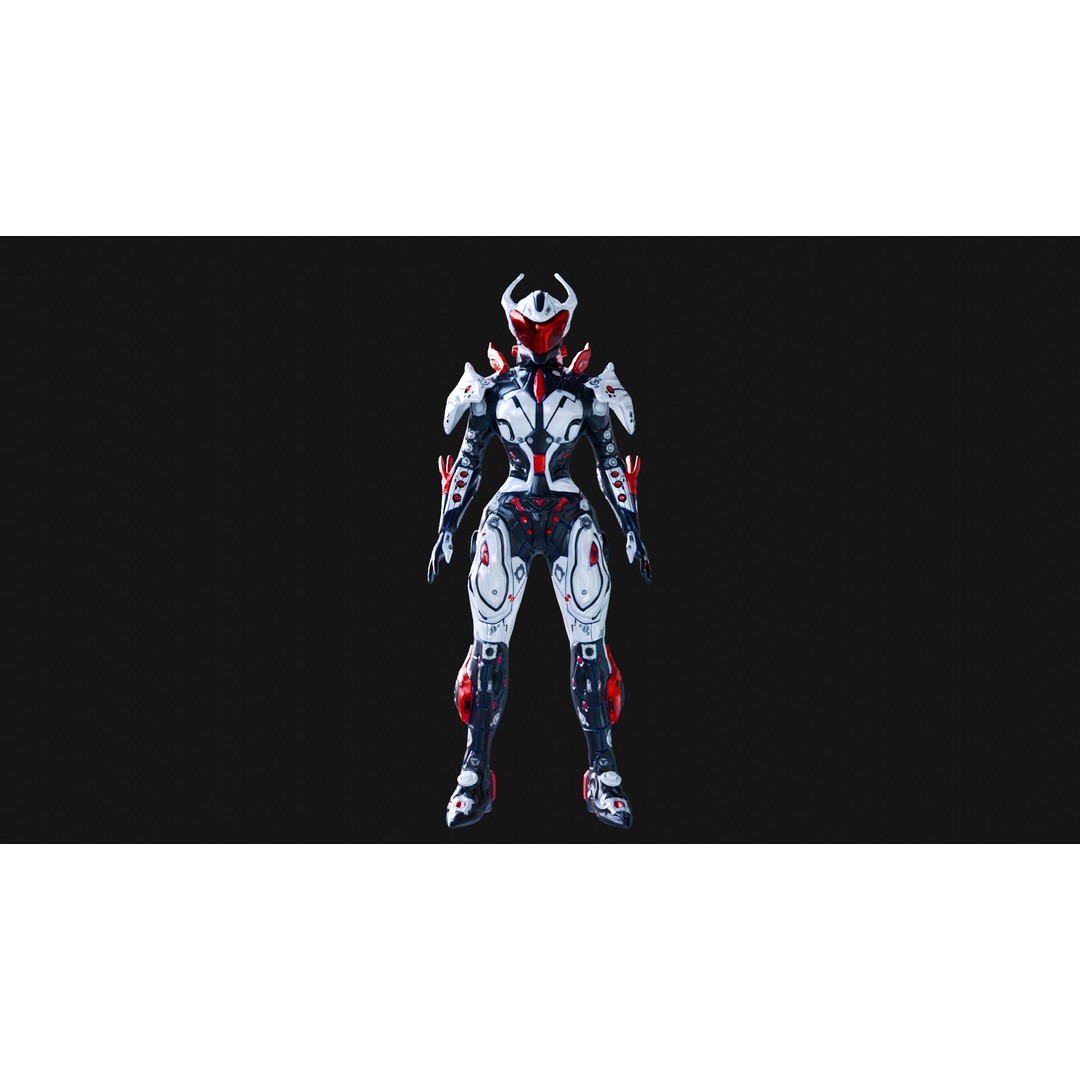 Luminexa 3D Model – Low Poly Cyborg Character, Rigged, FBX - View 4
