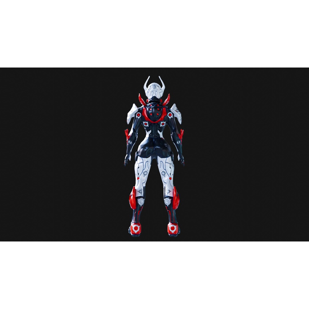 Luminexa 3D Model – Low Poly Cyborg Character, Rigged, FBX - View 8