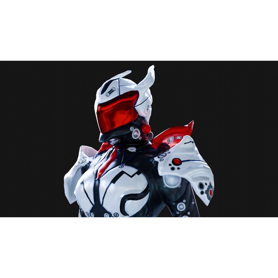 Luminexa 3D Model – Low Poly Cyborg Character, Rigged, FBX - View 9