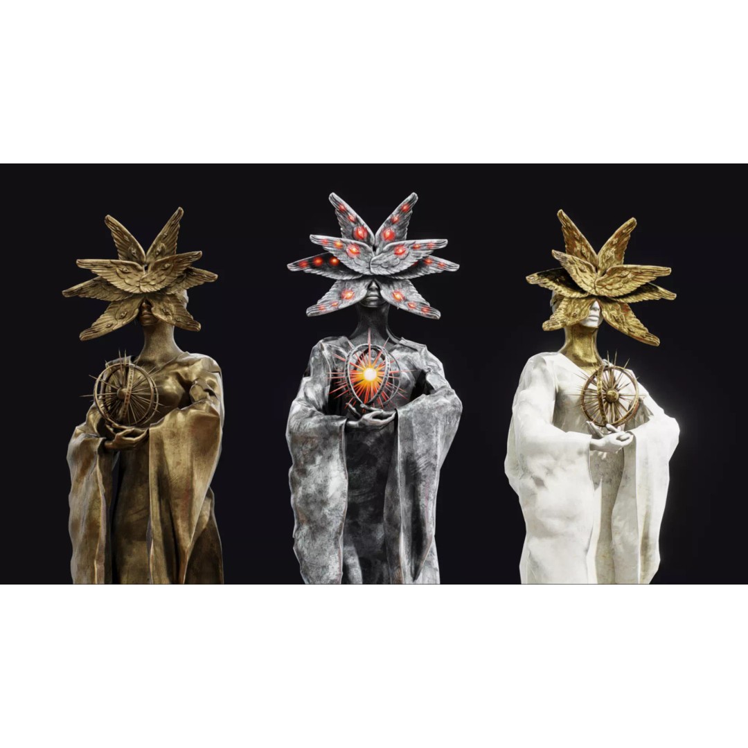 Seraph Statue 3D Model – Low Poly PBR Game Asset, FBX - View 2