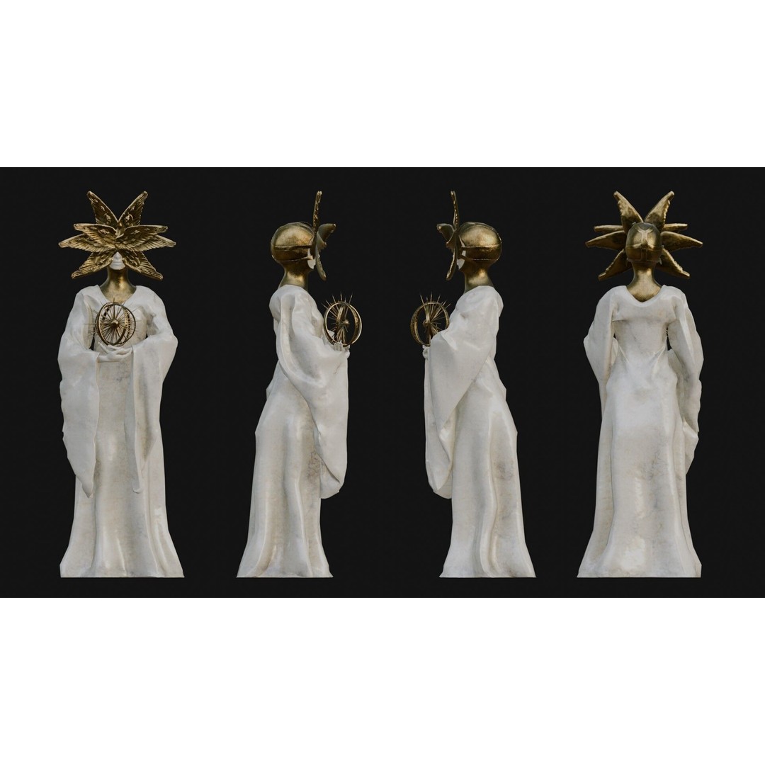 Seraph Statue 3D Model – Low Poly PBR Game Asset, FBX - View 6