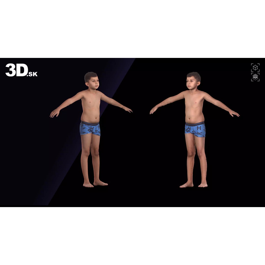 Timbo Underwear 3D Model – Raw A Pose Character Scan, OBJ - View 2