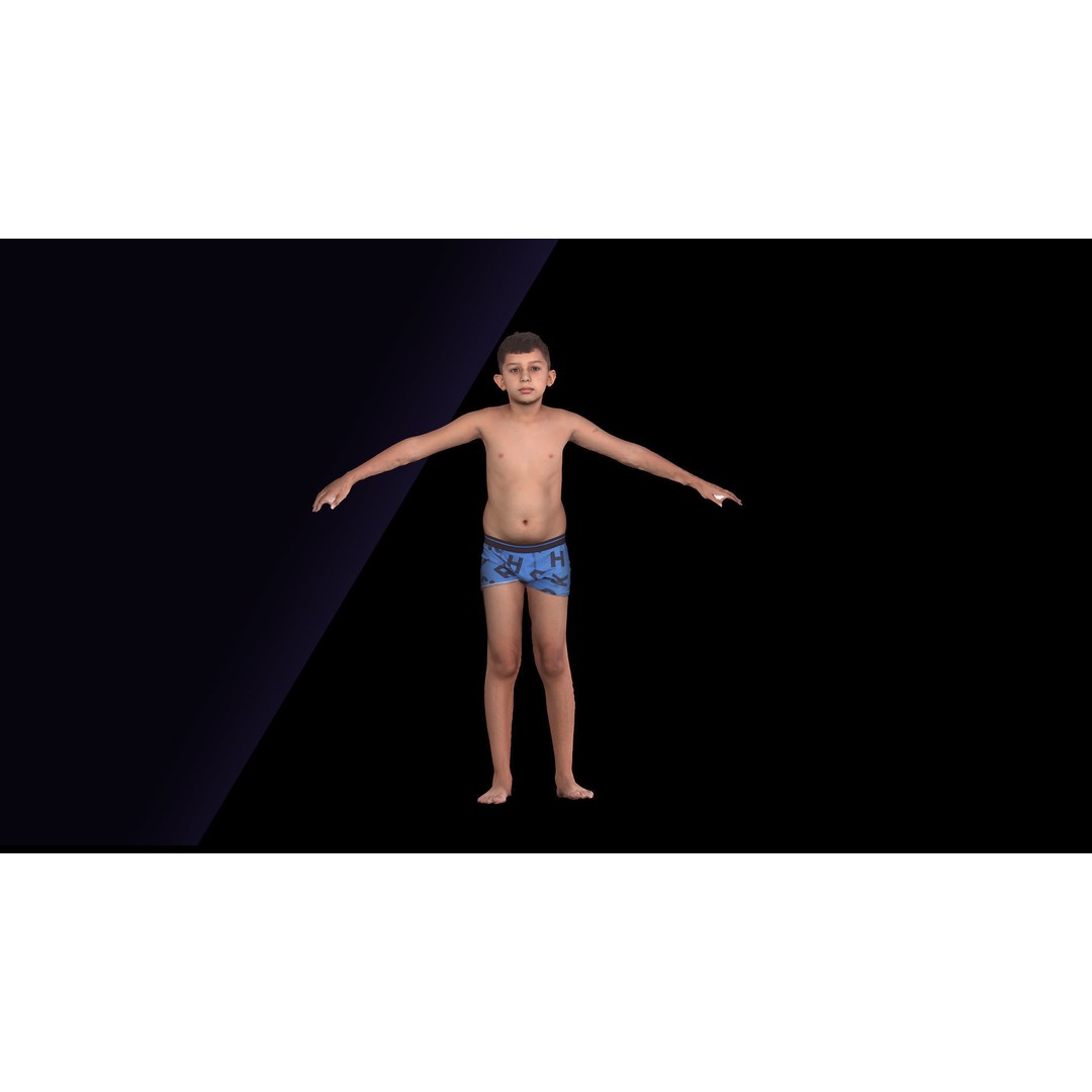 Timbo Underwear 3D Model – Raw A Pose Character Scan, OBJ - View 3