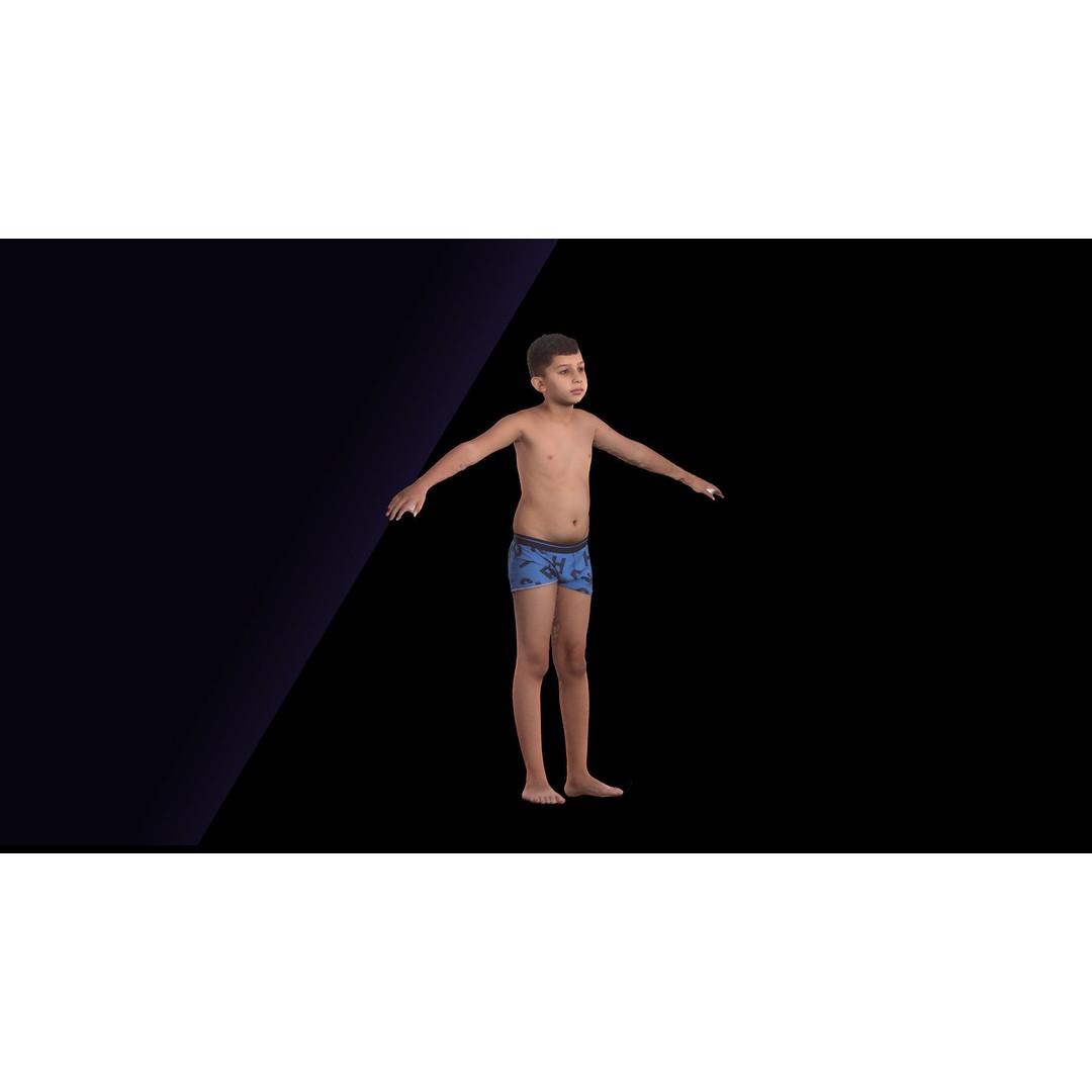 Timbo Underwear 3D Model – Raw A Pose Character Scan, OBJ - View 4