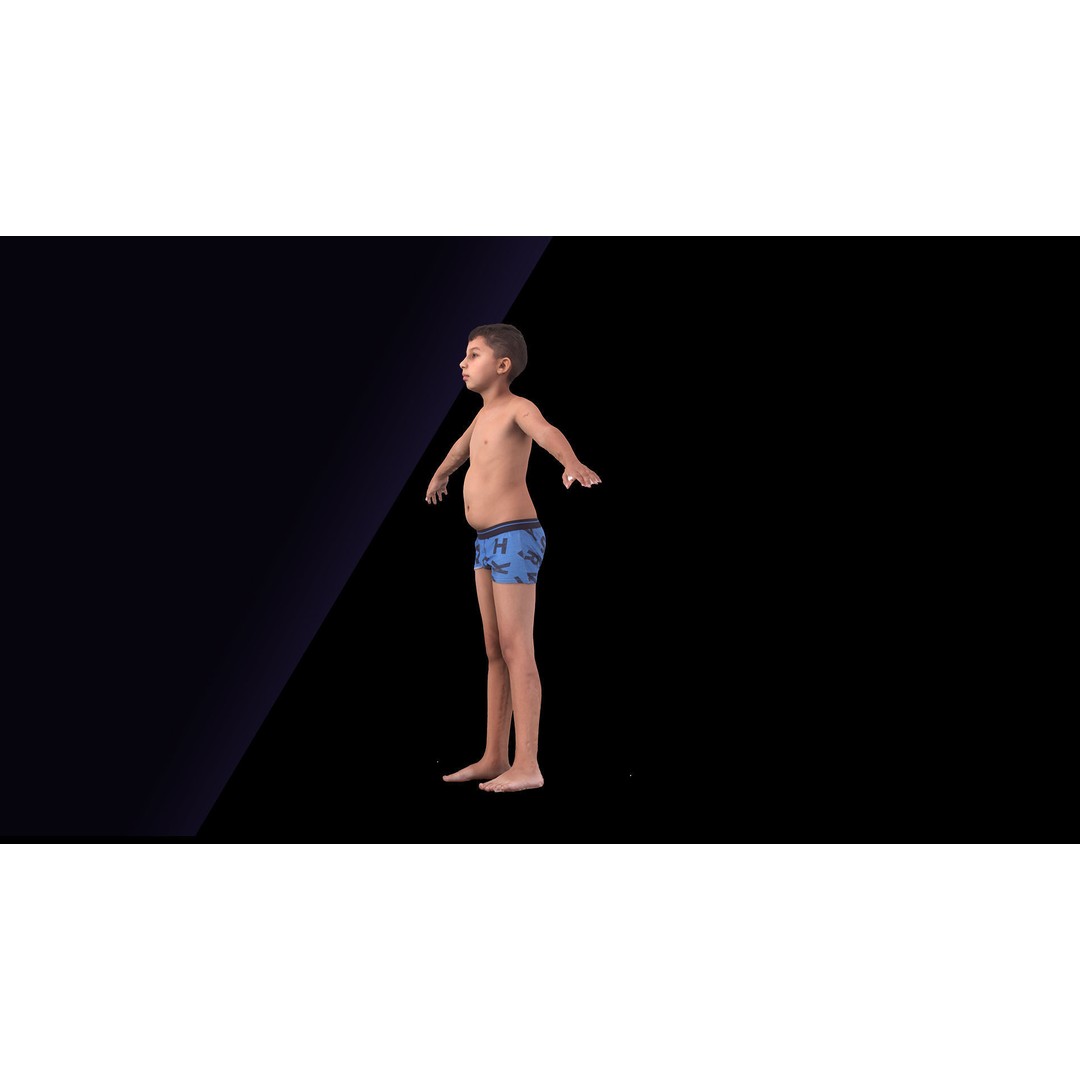 Timbo Underwear 3D Model – Raw A Pose Character Scan, OBJ - View 6