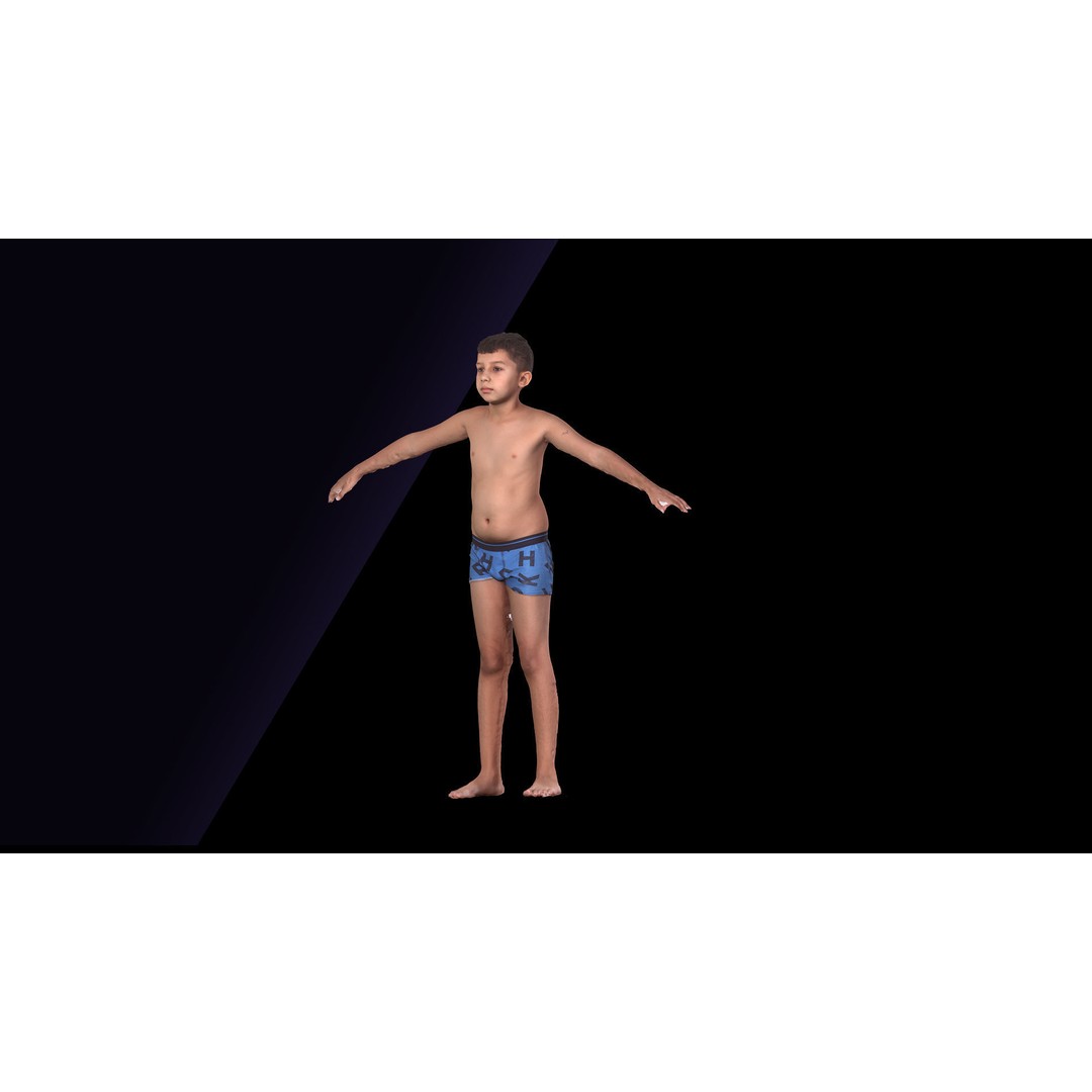 Timbo Underwear 3D Model – Raw A Pose Character Scan, OBJ - View 7