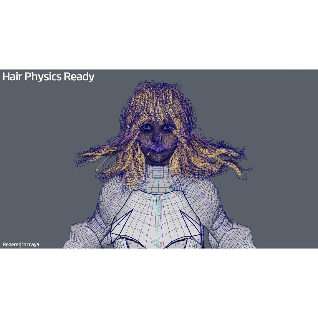 Wolf Armor Female Warrior 3D Model – Low Poly Game-Ready Character - View 14