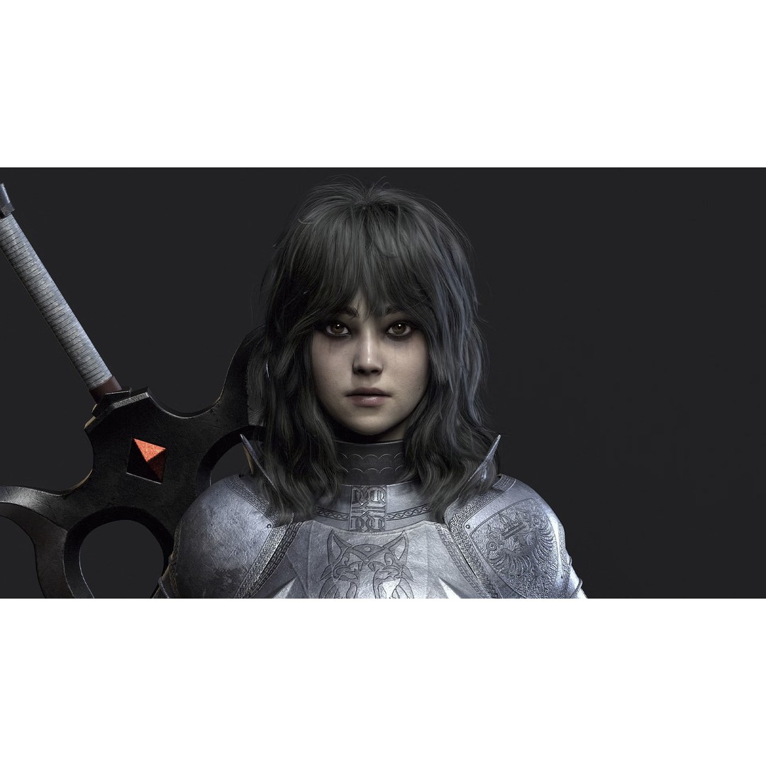 Wolf Armor Female Warrior 3D Model – Low Poly Game-Ready Character - View 4