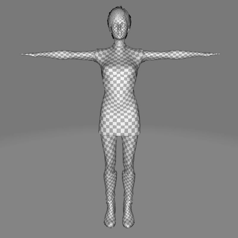 Mariya 3D Model – Realistic Female Character in Red Dress, Rigged