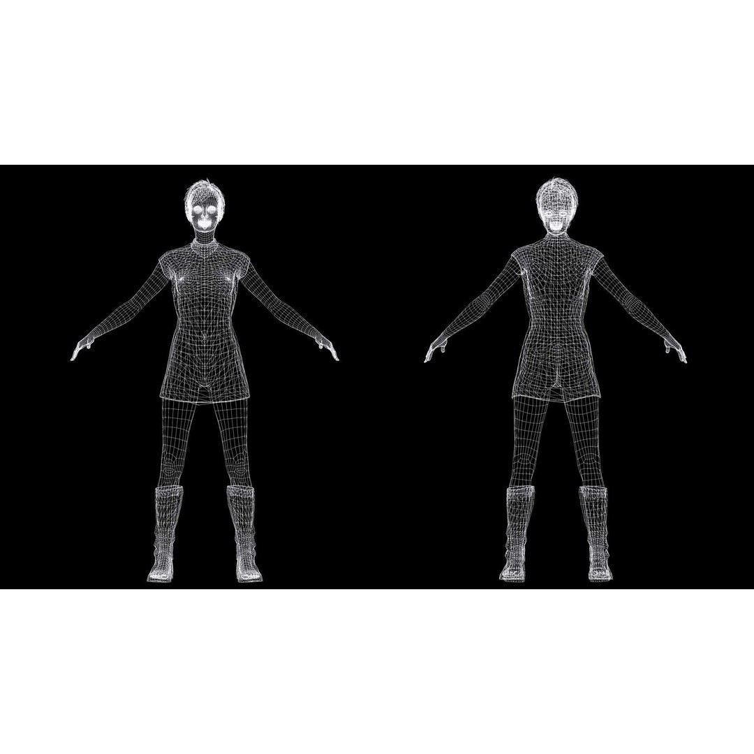 Mariya 3D Model – Realistic Female Character in Red Dress, Rigged - View 20